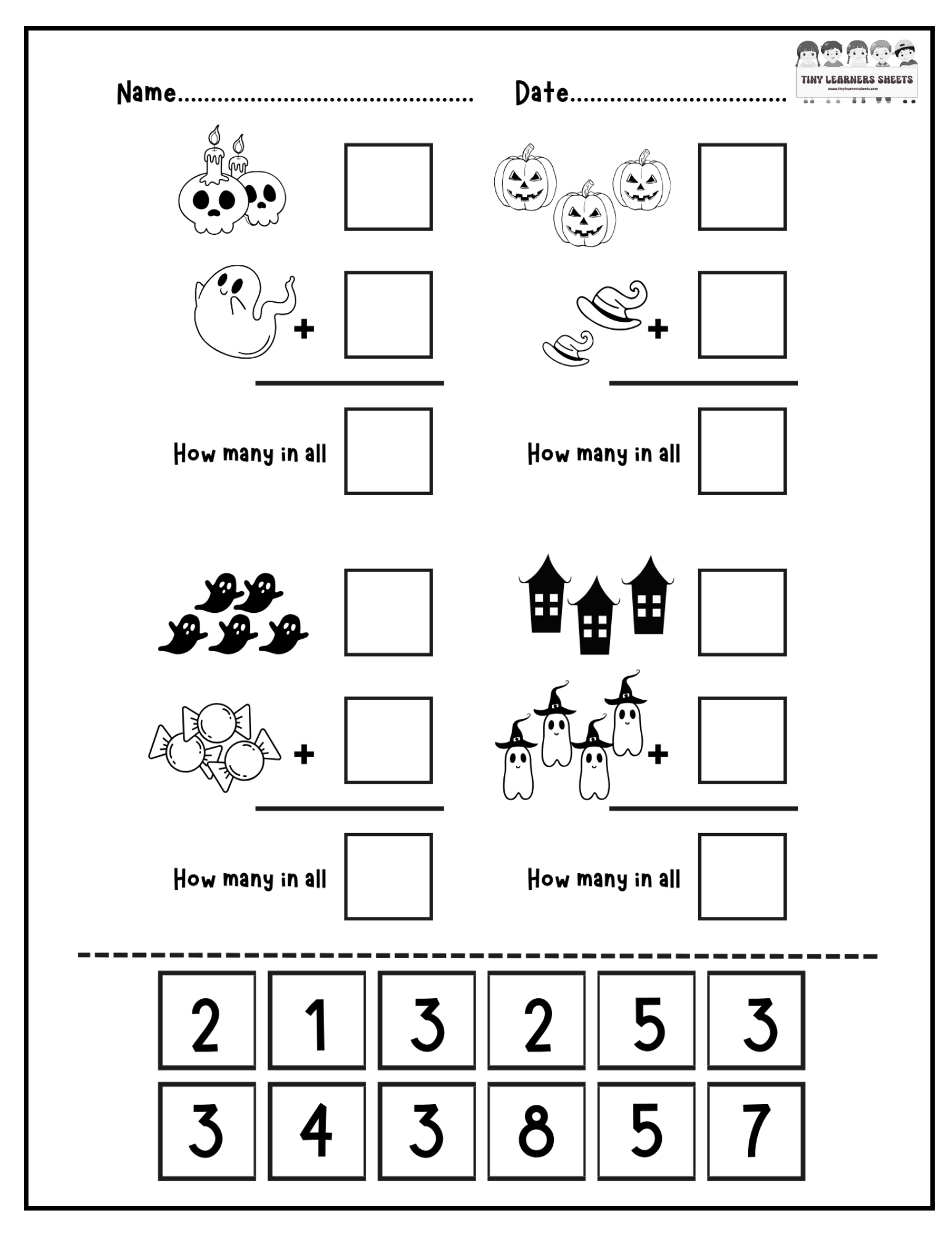 Cut and Paste Addition Worksheet